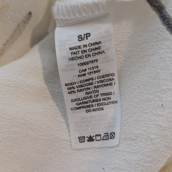 Dynamite White Floral Tank Top Blouse with Open Tie Back - Picture 5 of 5